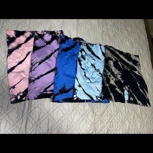 Tie-Dye Leggings Set - Pink, Purple, Blue, Black